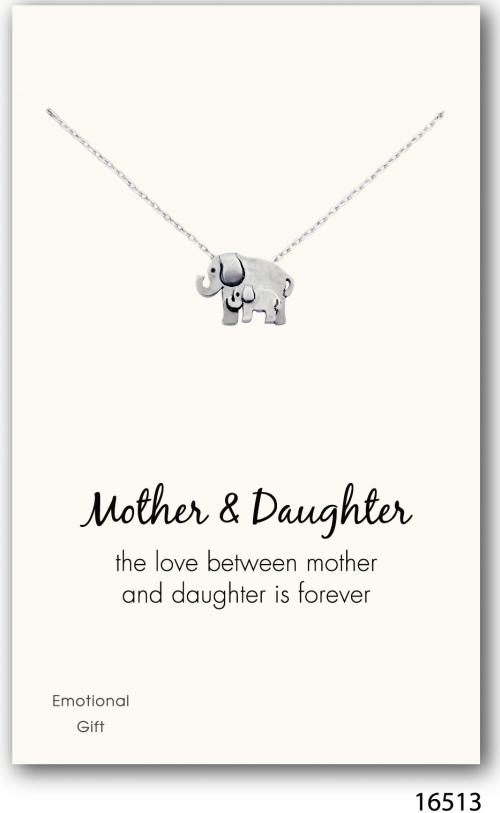 The two mother daughter elephants silver pendant